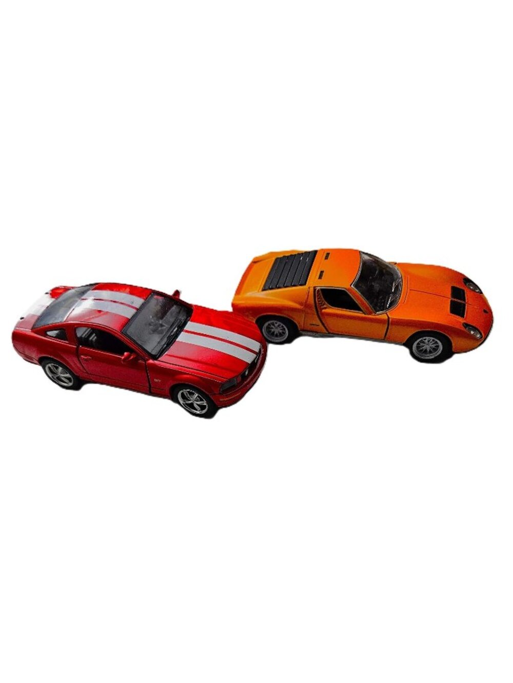 Kinsmart Lamborghini Miura P400 & Ford Mustang GT Die-Cast Cars Pull Back Lot
